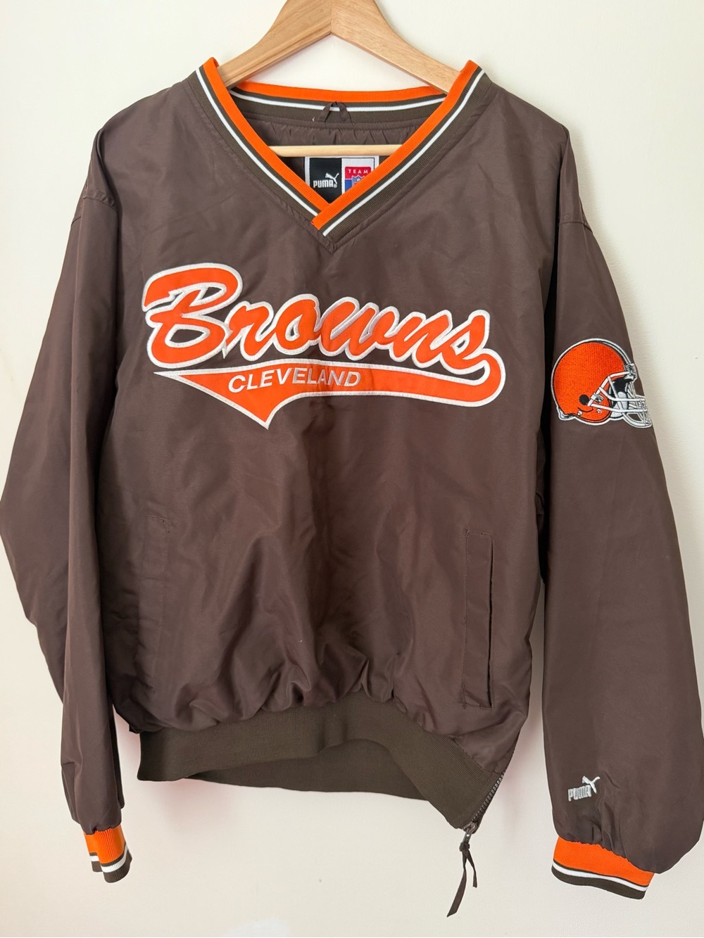 Puma Cleveland Browns Brown & Orange Pullover Jacket - Picture 1 of 8
